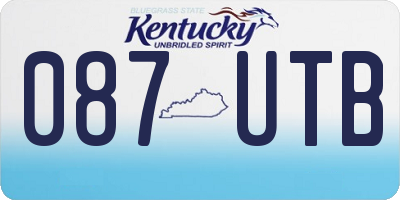 KY license plate 087UTB