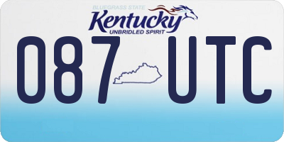 KY license plate 087UTC