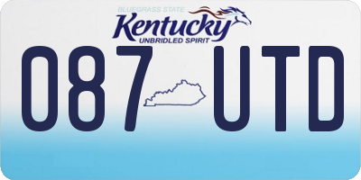 KY license plate 087UTD