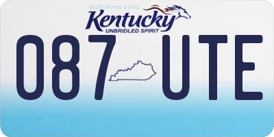 KY license plate 087UTE