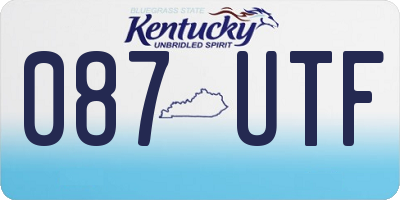 KY license plate 087UTF