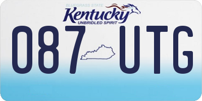 KY license plate 087UTG