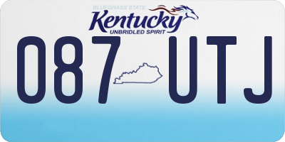 KY license plate 087UTJ