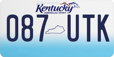 KY license plate 087UTK