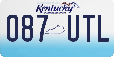 KY license plate 087UTL