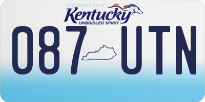 KY license plate 087UTN