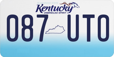 KY license plate 087UTO
