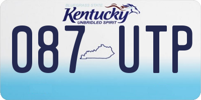 KY license plate 087UTP