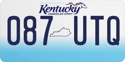 KY license plate 087UTQ