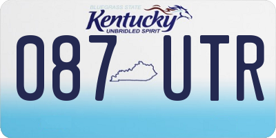 KY license plate 087UTR