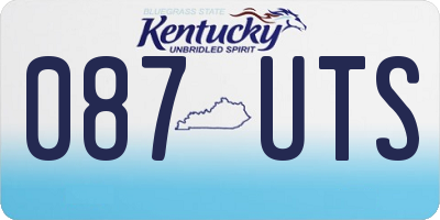 KY license plate 087UTS