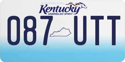 KY license plate 087UTT