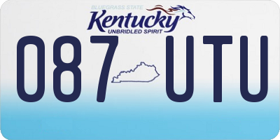 KY license plate 087UTU