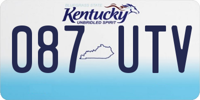 KY license plate 087UTV