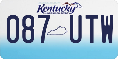 KY license plate 087UTW