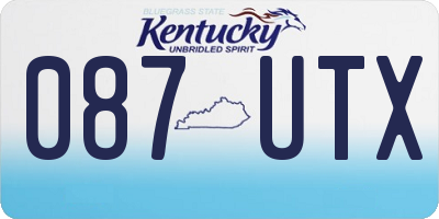 KY license plate 087UTX