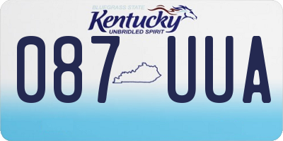 KY license plate 087UUA