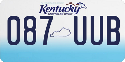 KY license plate 087UUB