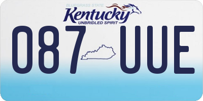 KY license plate 087UUE