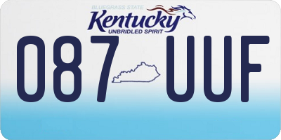 KY license plate 087UUF