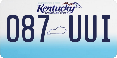 KY license plate 087UUI