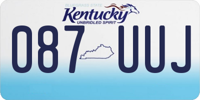 KY license plate 087UUJ