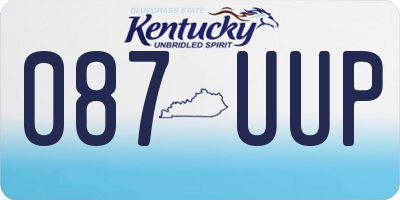 KY license plate 087UUP