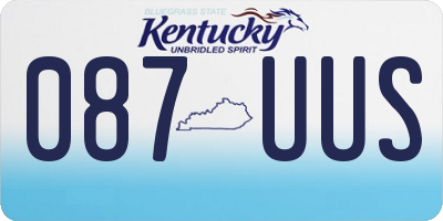 KY license plate 087UUS