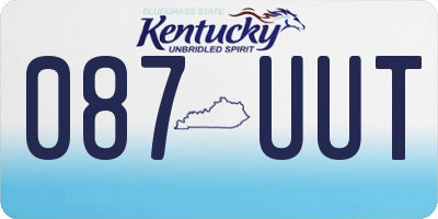 KY license plate 087UUT