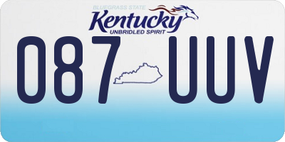 KY license plate 087UUV