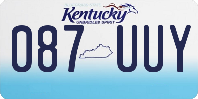 KY license plate 087UUY