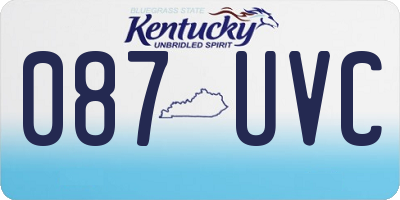 KY license plate 087UVC