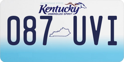 KY license plate 087UVI