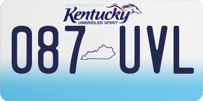 KY license plate 087UVL