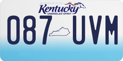 KY license plate 087UVM