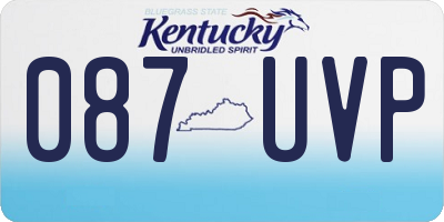 KY license plate 087UVP