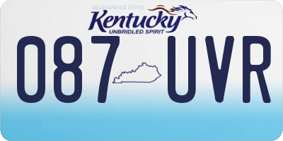 KY license plate 087UVR
