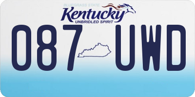 KY license plate 087UWD