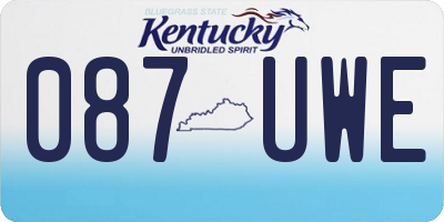 KY license plate 087UWE