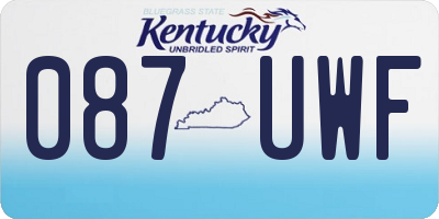 KY license plate 087UWF