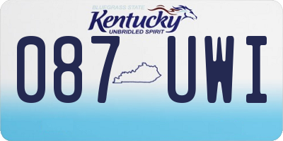 KY license plate 087UWI