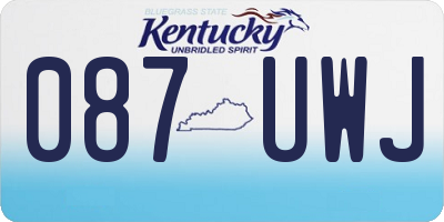 KY license plate 087UWJ