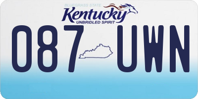 KY license plate 087UWN
