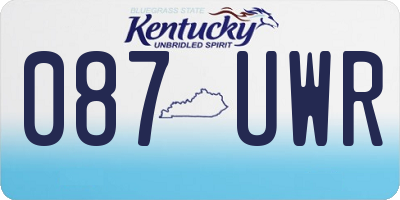 KY license plate 087UWR