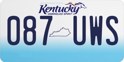 KY license plate 087UWS