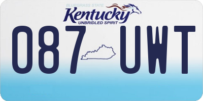 KY license plate 087UWT