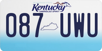 KY license plate 087UWU