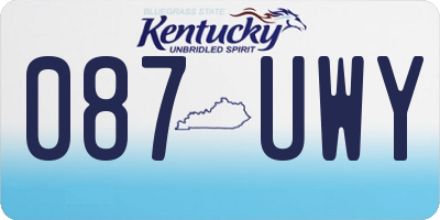 KY license plate 087UWY