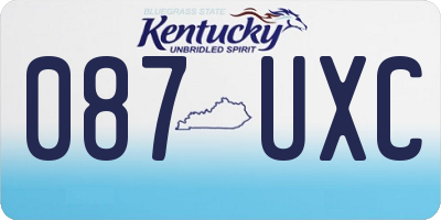 KY license plate 087UXC