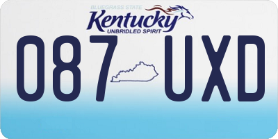 KY license plate 087UXD
